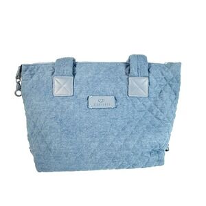 Heart Love By Charo New Tote bag Quilted Blue Removable Crossbody Strap Shoulder